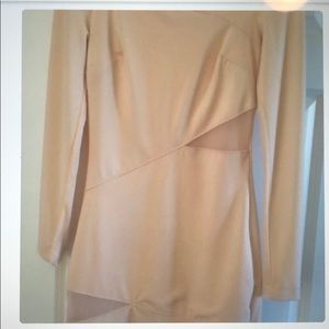 Beige long sleeved mini dress